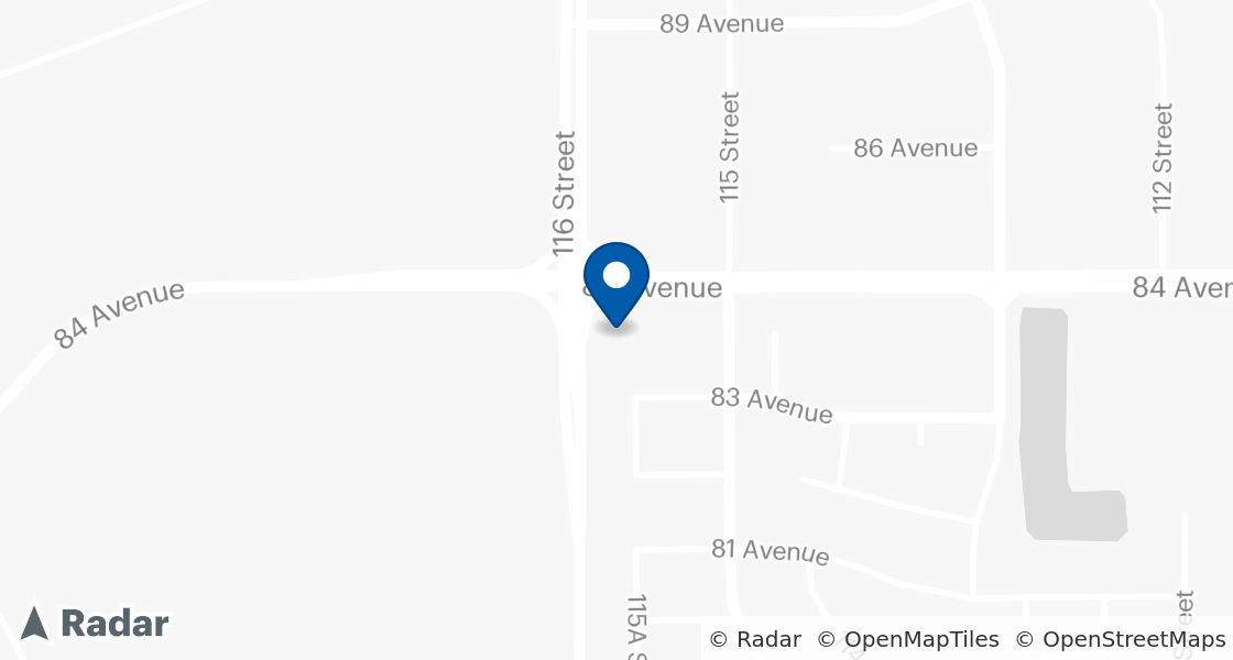 Map of Dairy Queen Location:: 11525 84 Avenue, Grand Prairie, AB, T8W 2R1